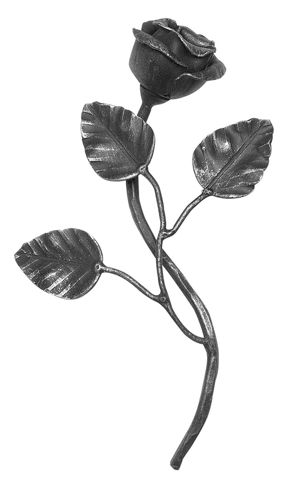 Garniture | Rose | Dimensions : 140x220 mm | Acier S235JR, brut