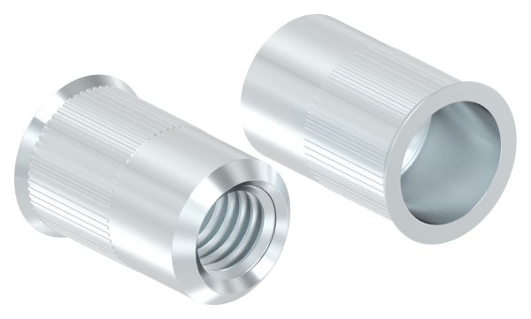 Ecrou pour rivet aveugle, acier, M6/trou 9mm