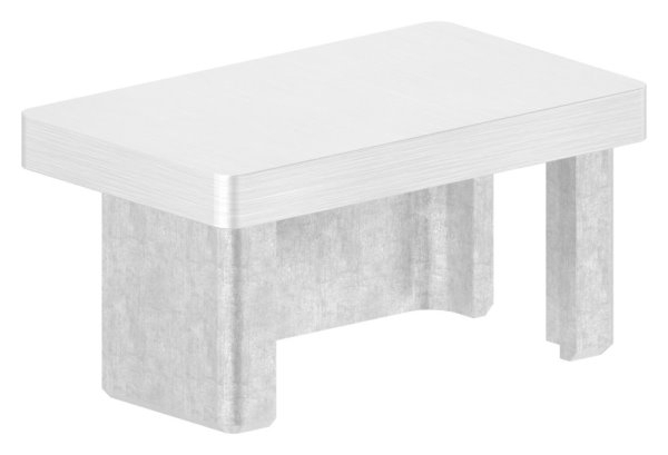 Bouchon enfichable, pour tube 50 x 30 x 2.0mm, V2A