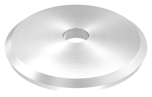 Plaque d'ancrage Ø 58 x 5 mm | courbée | avec trou de centrage : Ø 10 mm | V2A