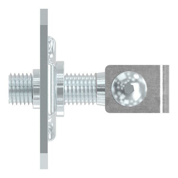 Charnière de portail M20 | réglable | avec plaque de montage | acier (brut) S235JR