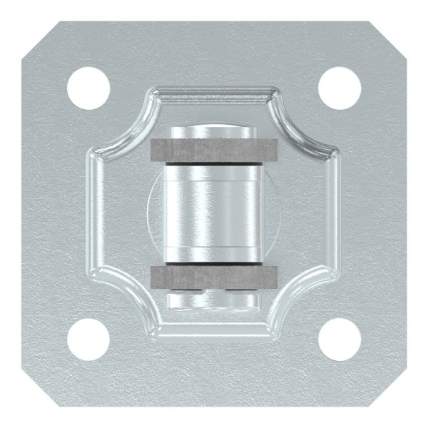 Charnière M18 | réglable | avec plaque de montage | acier (brut) S235JR