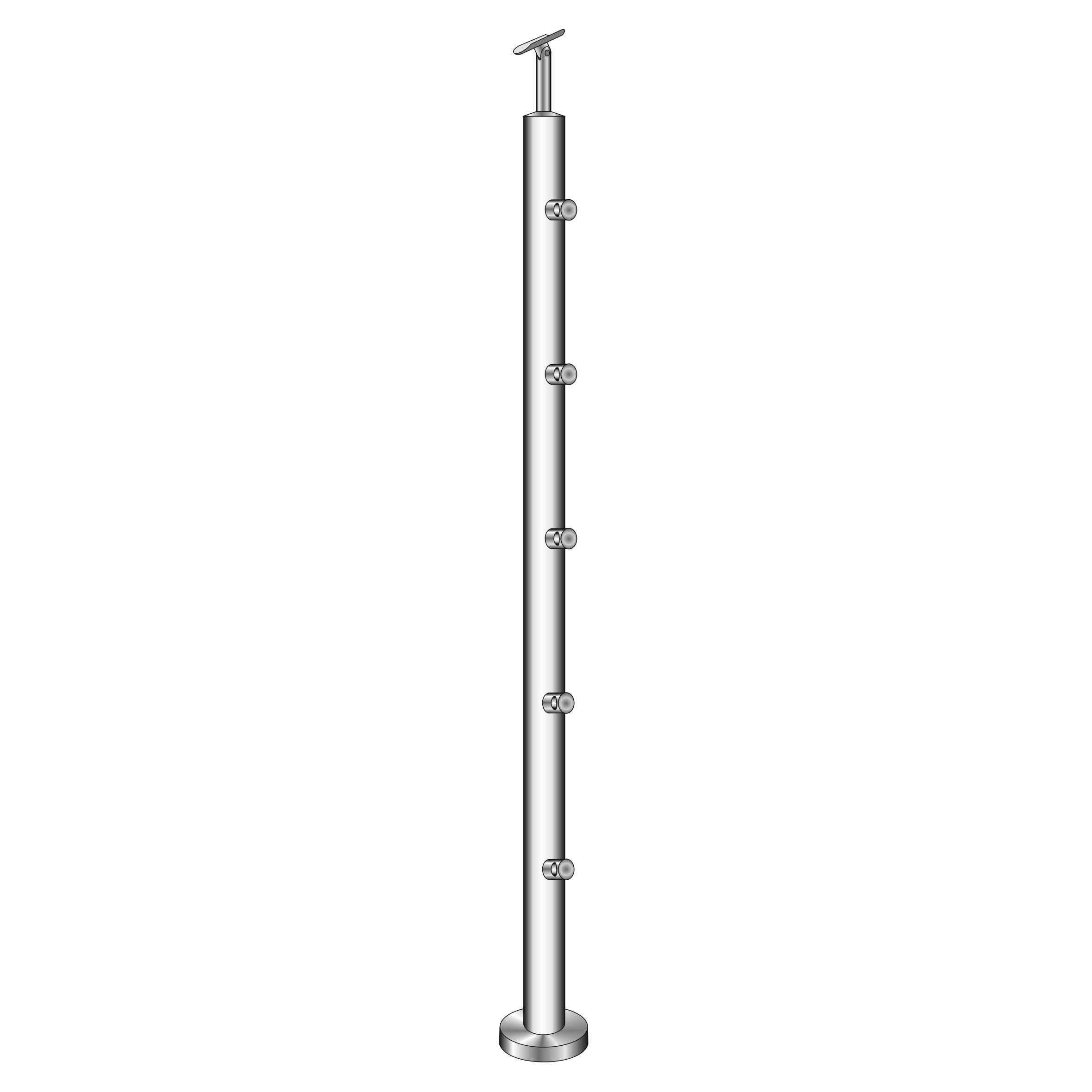 poteau de balustrade | poteau d'escalier | longueur : 1000 mm | pour montage en surface | V2A