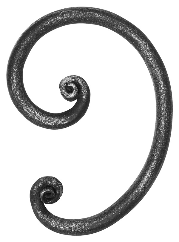 Fer rond baroque | Dimensions : 110x155 mm | Acier S235JR, brut