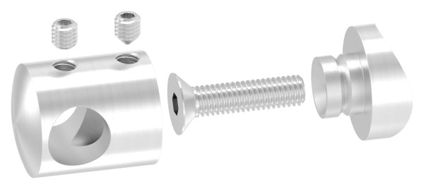Support de barre transversale Ø 22 mm | connexion : 33,7 mm | avec trou : 12,2 mm | V2A
