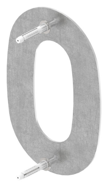 Numéro de maison 0 | petit | Dimensions : 110 mm x 150 mm | V2A