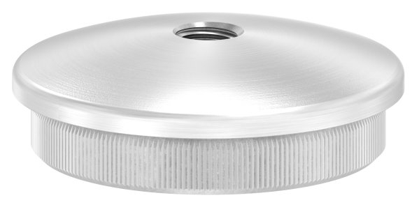 Bouchon légèrement bombé V2A matériau plein avec M8 pour Ø 48.3x2.6 mm