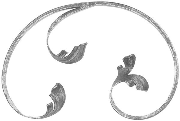 light baroque | droite | dimensions : 150x220 mm | matériau : 12x5 mm | acier S235JR, brut
