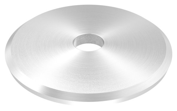 Plaque d'ancrage Ø 70 x 5 mm | courbée | avec trou de centrage : Ø 10 mm | V2A