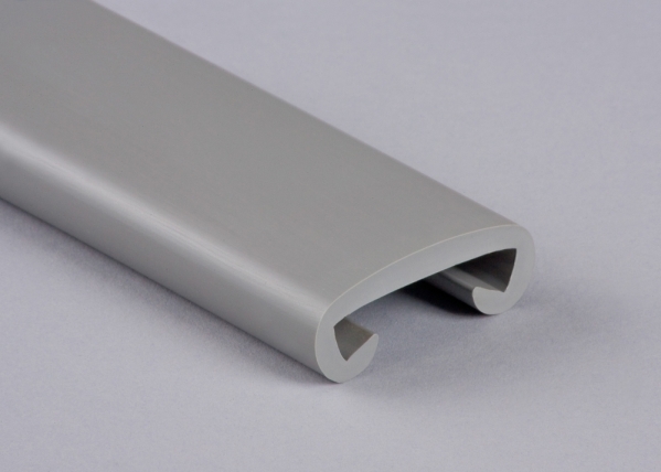 Main courante en plastique pour 40 x 8mm, gris trafic
