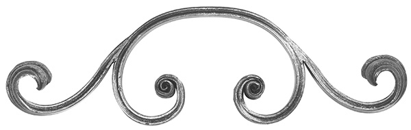Baroque lourd | Dimensions : 360x110 mm | Matériau : 16x8 mm | Acier S235JR, brut