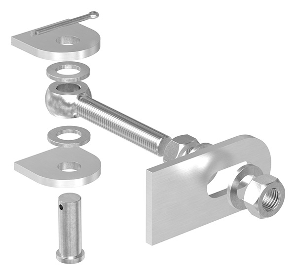 Charnière de portail | M16 | 180° | réglable | V2A