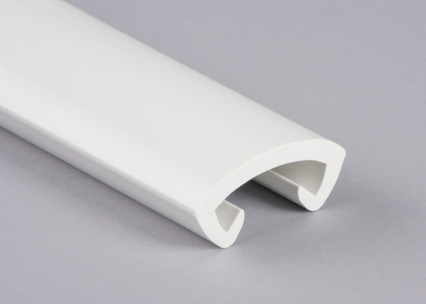 Main courante en plastique pour 40 x 8mm, signal blanc