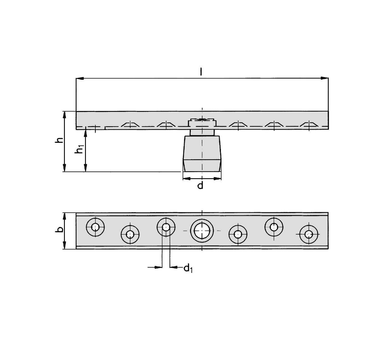 Rouleau de guidage au sol avec plaque de taille 32