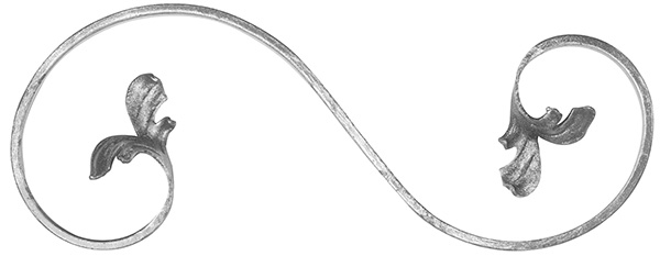 light baroque | droite | dimensions : 120x300 mm | matériau : 12x5 mm | acier S235JR, brut