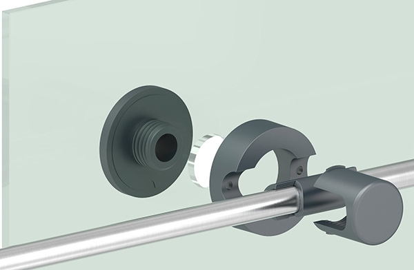 Porte-brenk Ø 50mm, plastique, gris anthracite