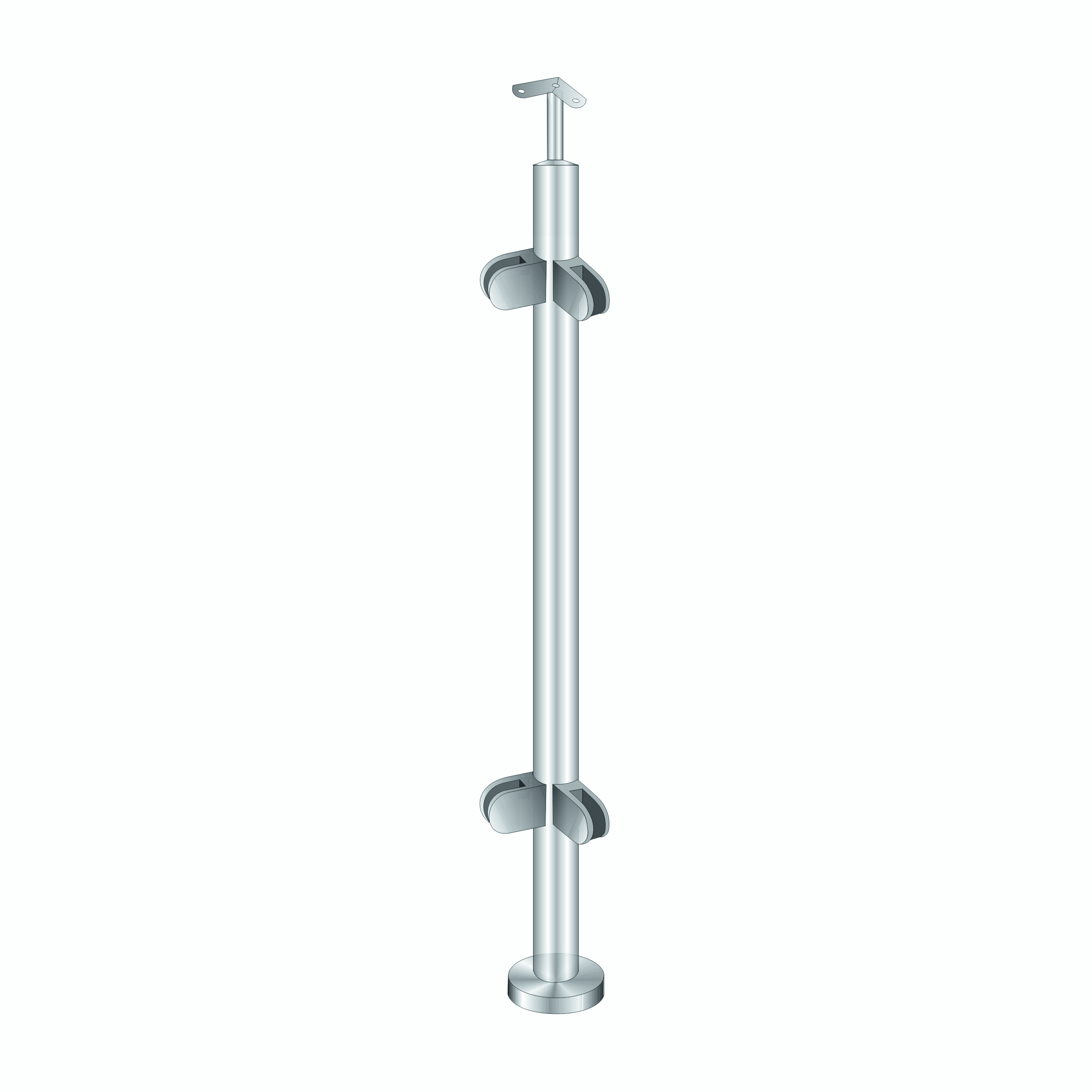Poteau de balustrade | poteau d'angle | pour montage en surface | longueur : 1000 mm | V2A