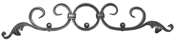 Élément baroque | Baroque lourd | Dimensions : 500x80 mm | Matériau : 16x8 mm, rainuré | Acier S235JR, brut