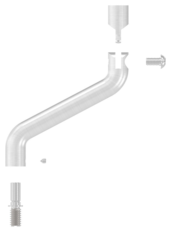 Support Ø 14mm, 2x 30° coudé, V2A