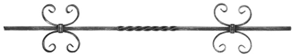 Barre décorative | longueur : 900 mm | matériau : 12x12mm | lisse | acier (brut) S235JR