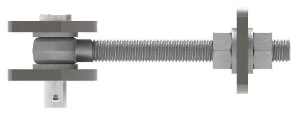 Charnière M12, galvanisée à chaud, boulon V2A