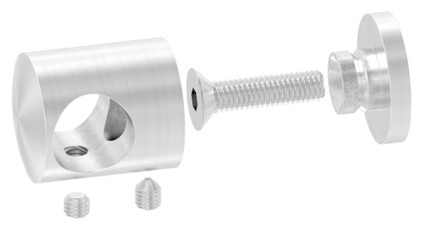 Support de barre transversale, raccord droit, trou de 16,2 mm