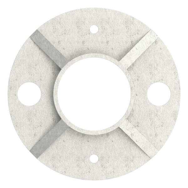 Plaque d'ancrage | dimensions : Ø 80x6 mm | pour tube rond : Ø 33,7 mm | V2A
