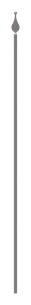 Tige de clôture | longueur : 1200 mm | matériau 14x14 mm pointe avec bille | acier S235JR, brut