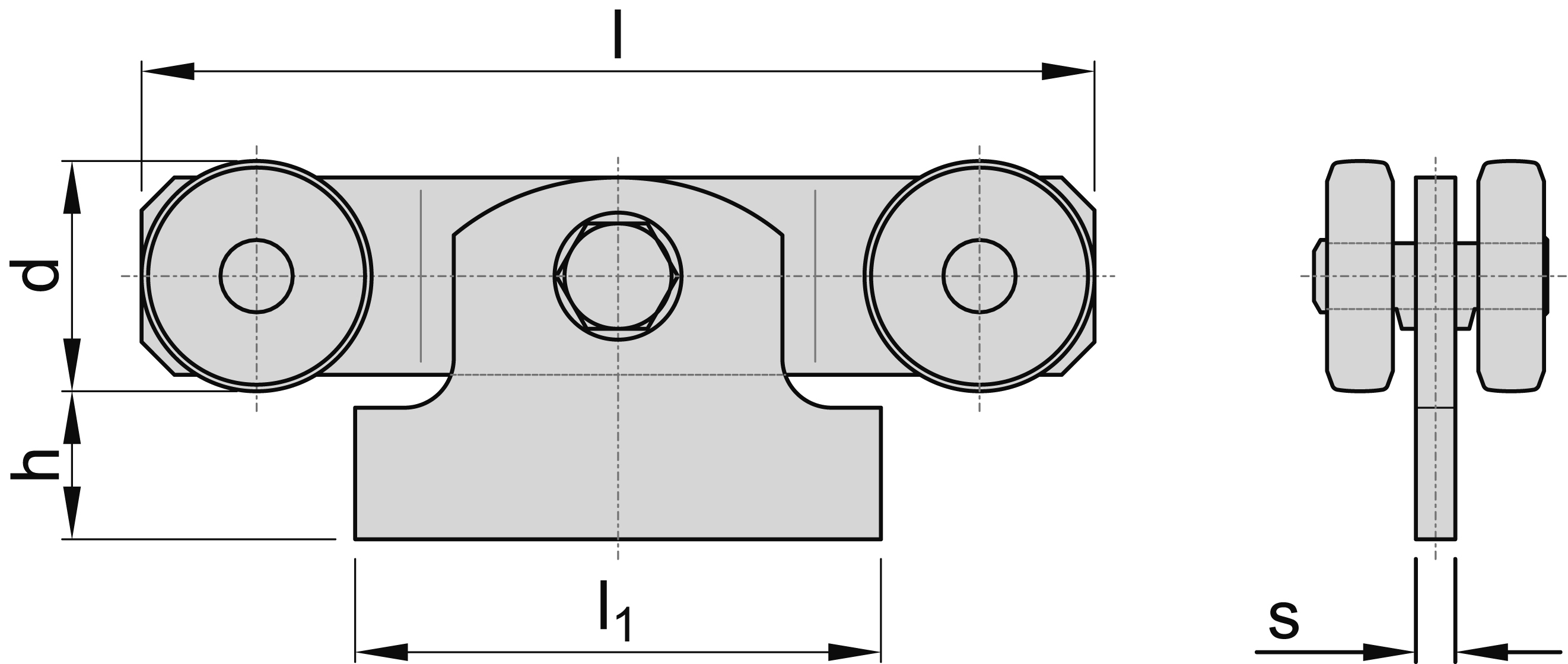 Rouleau double avec pendule soudé taille 1