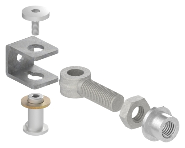 Charnière M14 | réglable | soudable | acier (brut) S235JR