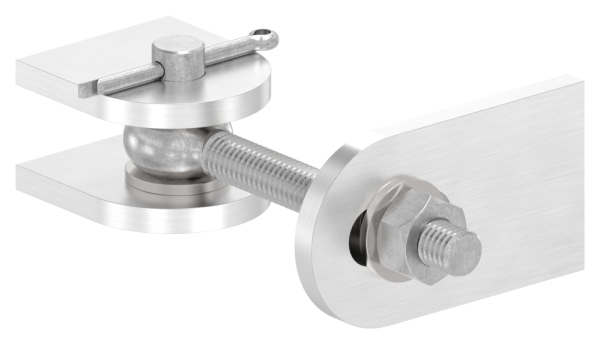 Charnière de portail réglable à 180°, filetage M12, V4A