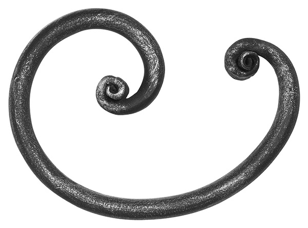 Fer rond baroque | Dimensions : 110x155 mm | Acier S235JR, brut