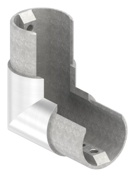 Cadre d'angle 90° | vertical | pour tube rainuré Ø 42.4 mm | V4A