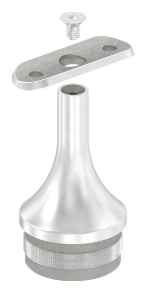 Support avec plaque de retenue pour tube rond Ø 42,4 mm Bouchon pour 48,3x2,0 mm V2A
