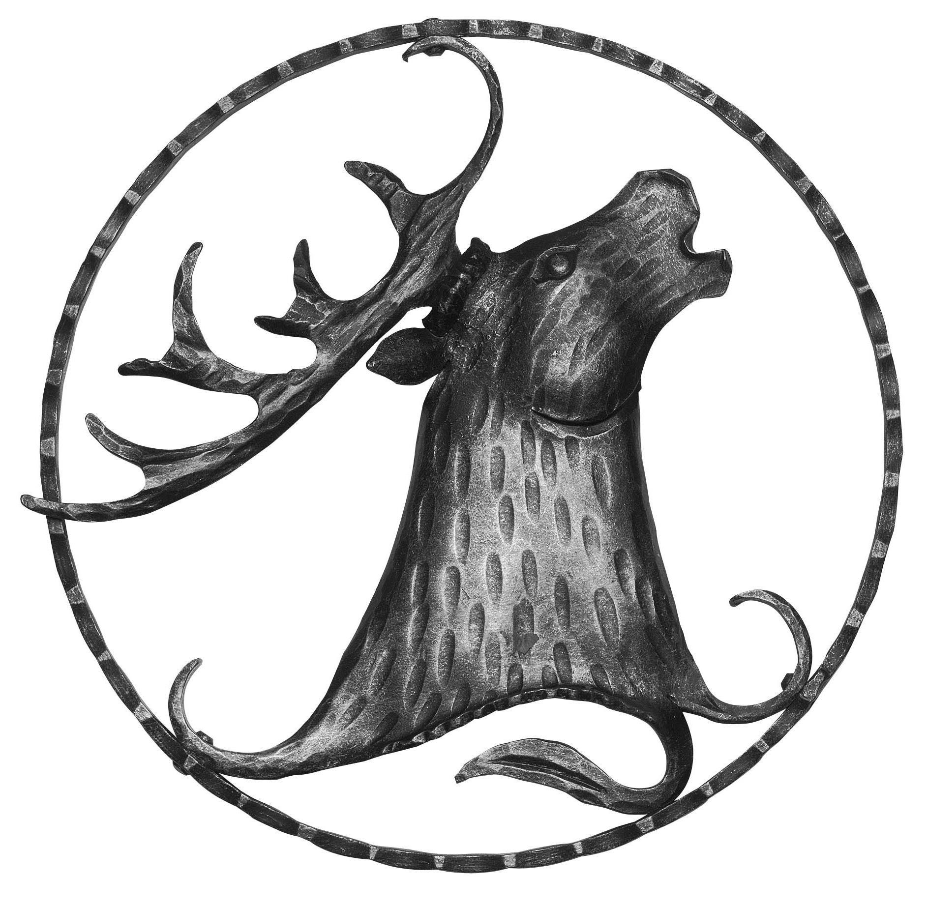 Cerf (à droite) élément décoratif | Ø 300 mm | acier S235JR, brut