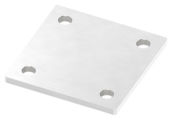 Plaque d'ancrage | dimensions : 100 x 100 x 6 mm | avec 4 trous á Ø 11 mm | V2A