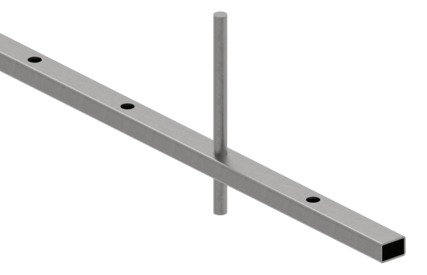 Tube rectangulaire 30 x 20 x 2mm, perforé pour Ø 12mm avec une distance centre à centre de 132mm, longueur 3m