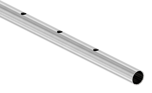 Tube rond Ø 33,7 x 2,0 mm perforé d'un côté á 3 m