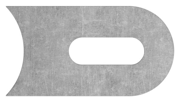 Cosse à souder | Dimensions : 50x30x6 mm | Trou oblong : 25x9 mm | Raccord : Ø 42.4mm | Acier (brut) S235JR