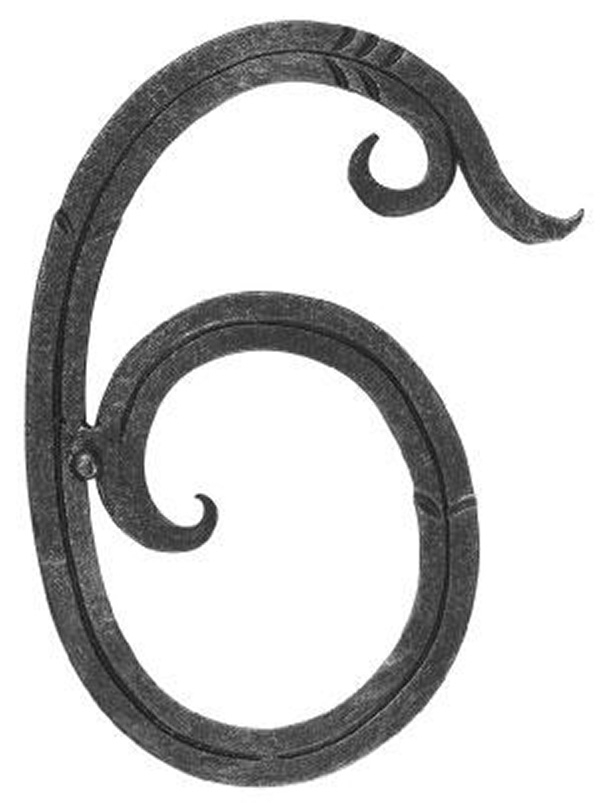 Numéro de maison 6 | dimension 18x10 cm | matériau 12x5 mm | acier (brut) S235JR