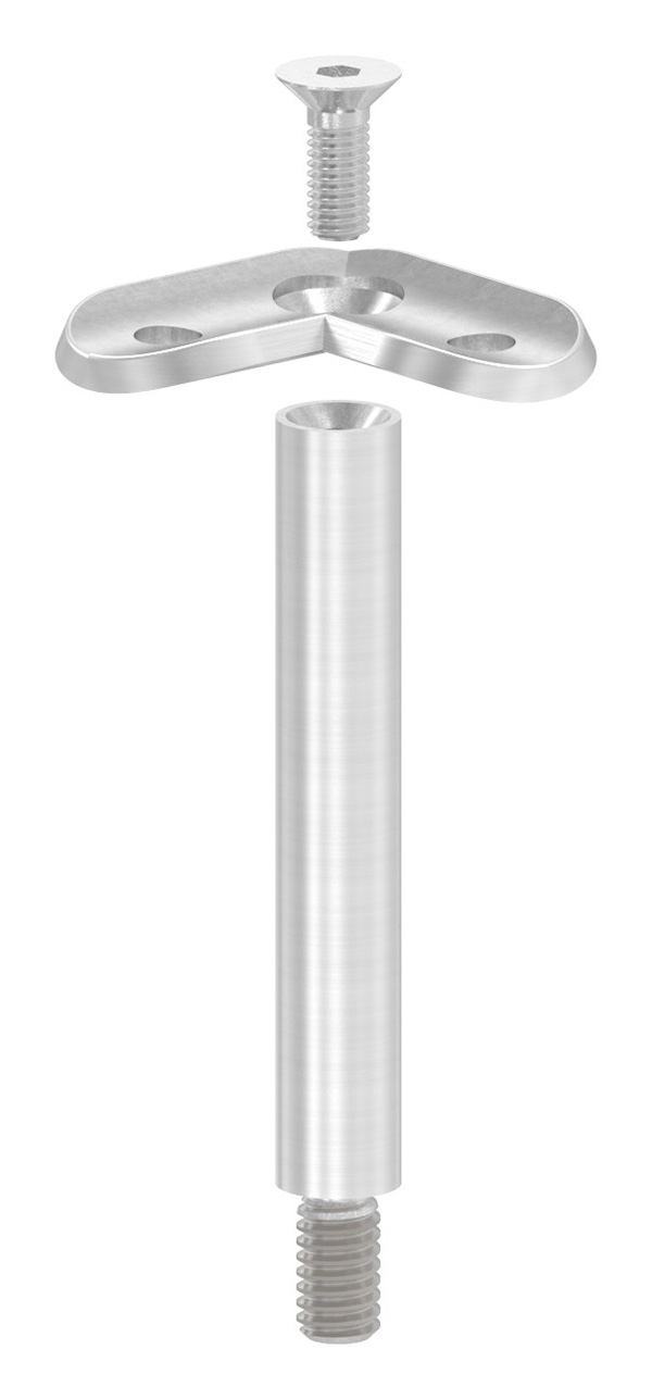 Broche Ø 12mm avec plaque de maintien à 90° 42.4mm, V2A