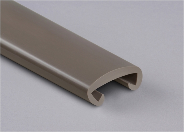 Main courante en plastique pour 40 x 8mm, gris-brun