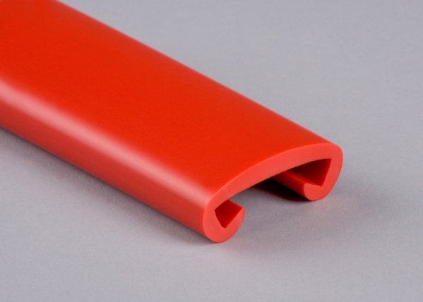 Main courante en plastique pour 40 x 8mm, rouge mars