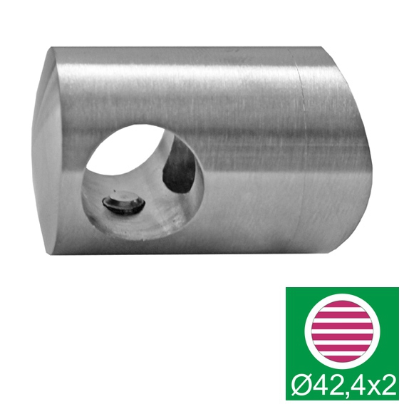 Support de barre transversale Ø 22 mm | connexion : 42,4 mm | avec trou : 12,2 mm | V2A