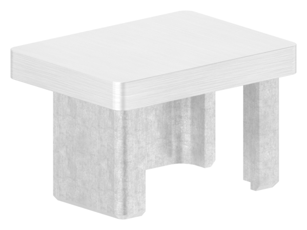 Capuchon d'insertion V4A pour collage pour tube 40x30x2,0 mm
