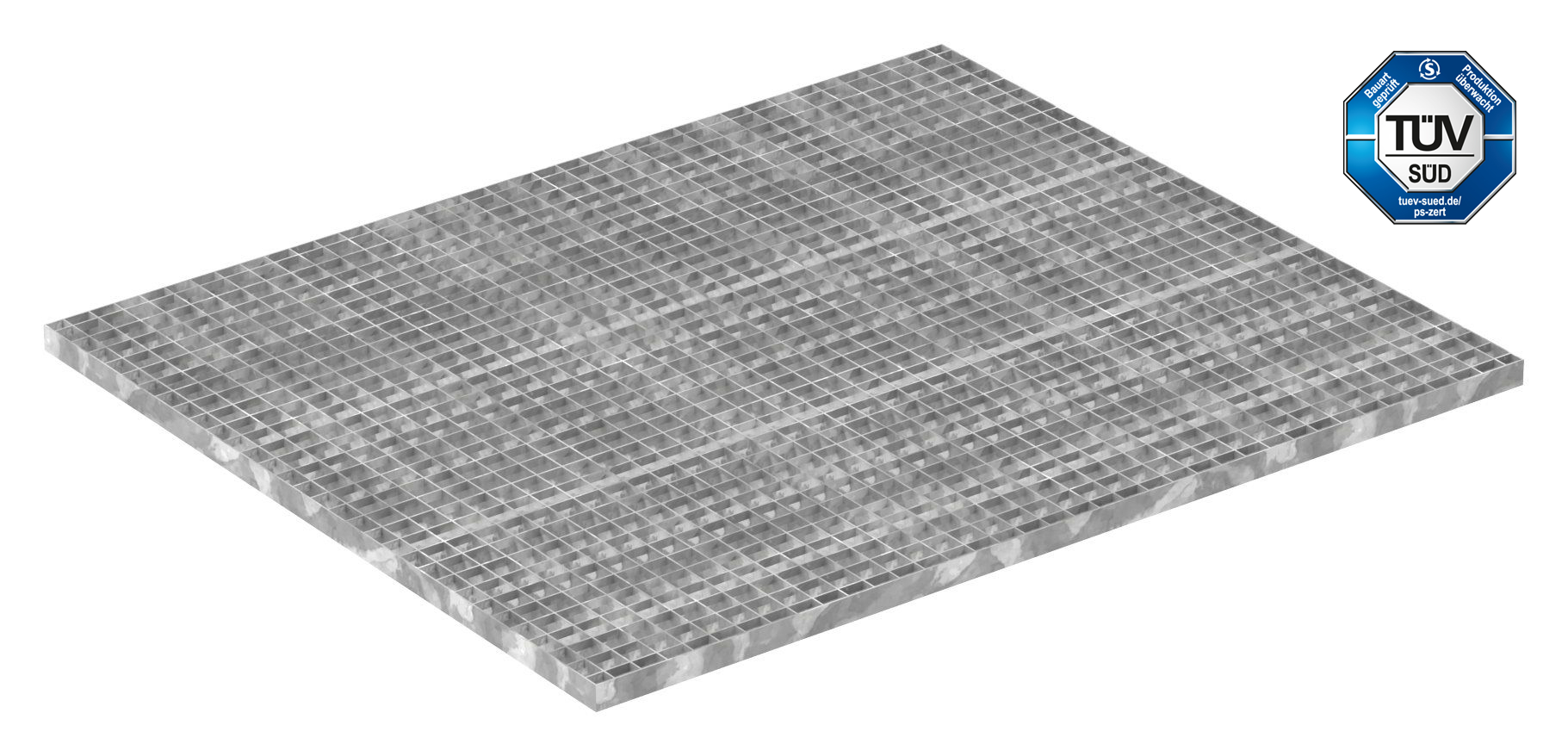 caillebotis industriel | dimensions : 1000x1200 mm ; 30/30 mm ; 30/2 mm | S235JR (St37-2), galvanisé à chaud en bain complet
