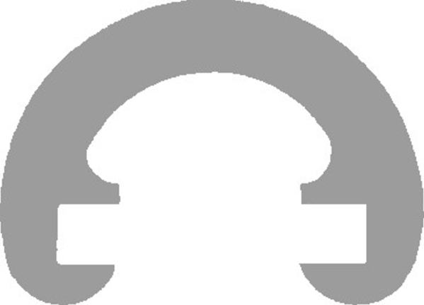Main courante plastique Ø 55mm pour 40 x 8mm, gris trafic