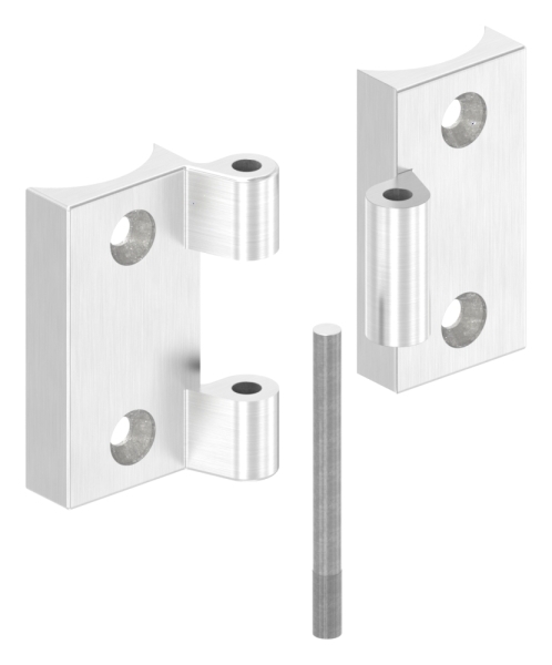 Charnière à visser pour tube 42,4mm, V4A