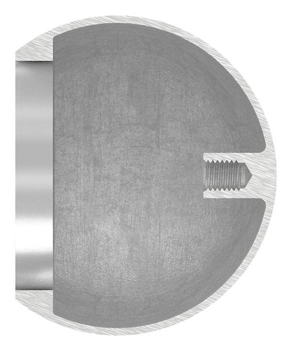 Boule d'extrémité creuse pour tube de 60,3mm, avec M8