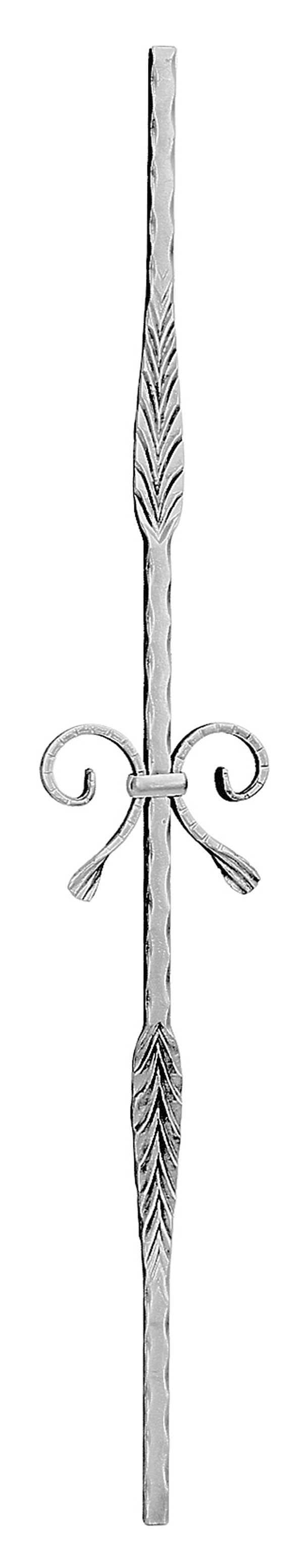 Barre décorative | longueur : 900 mm | matériau : 12x12 mm forgé | acier S235JR, brut